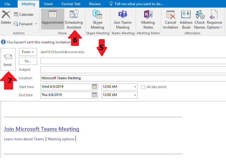 New meeting through outlook