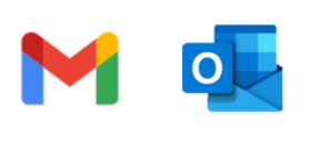 Gmail and Outlook logos